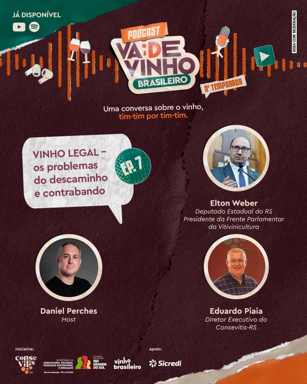 Podcast Vai de Vinho Brasileiro debate impactos do contrabando e do descaminho no setor vitivinícola
