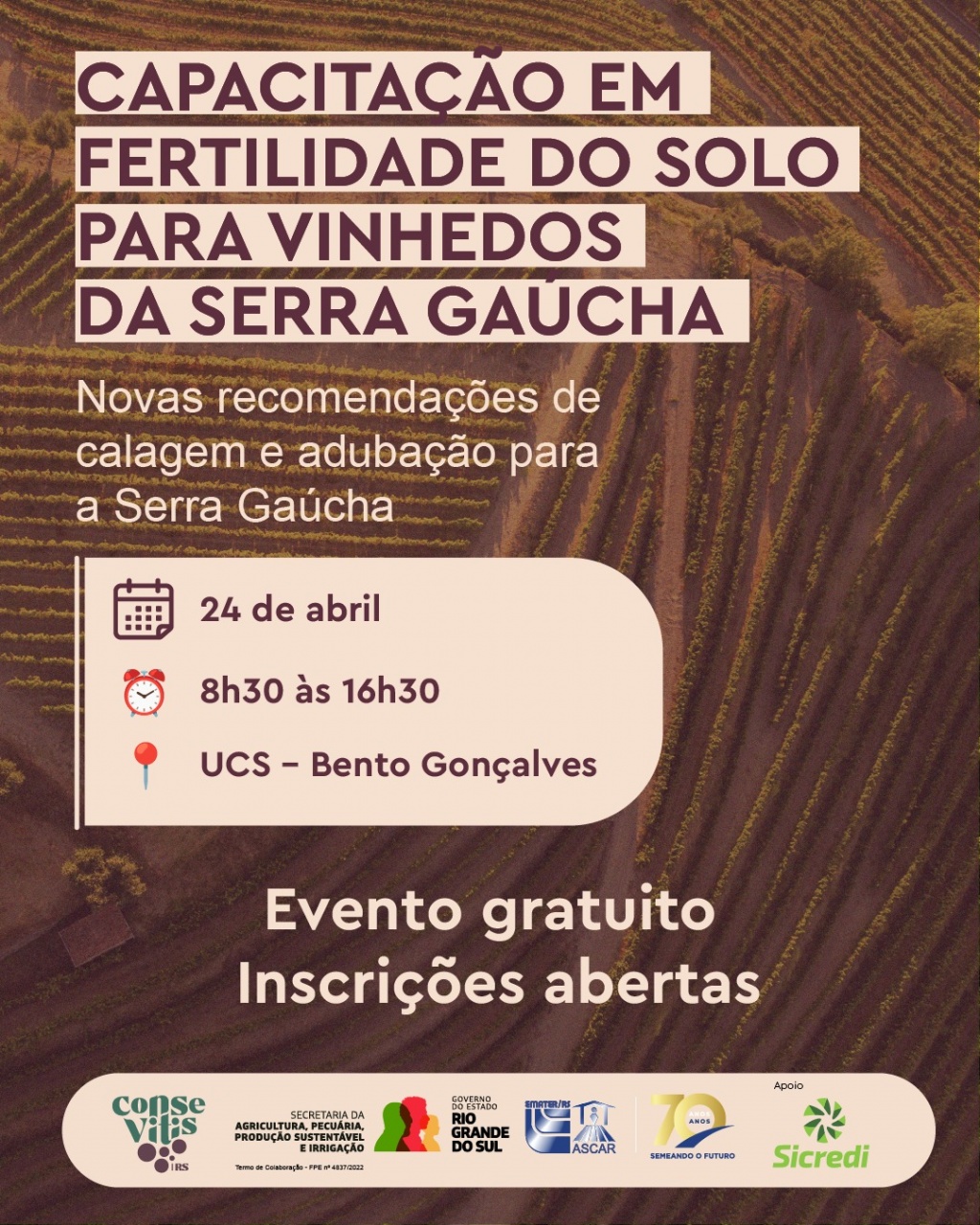 Capacitações levam novas recomendações de manejo de solo a técnicos da vitivinicultura da Serra Gaúcha